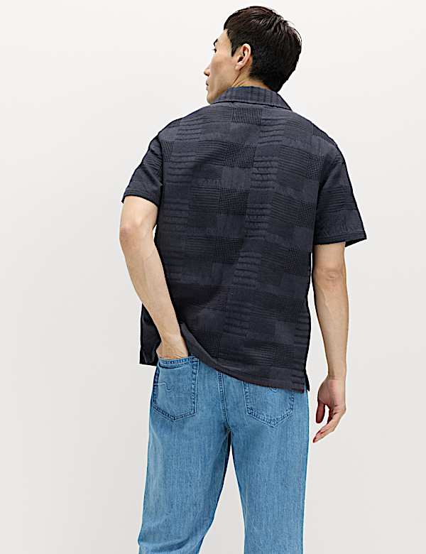 Regular Fit Cotton Rich Textured Shirt