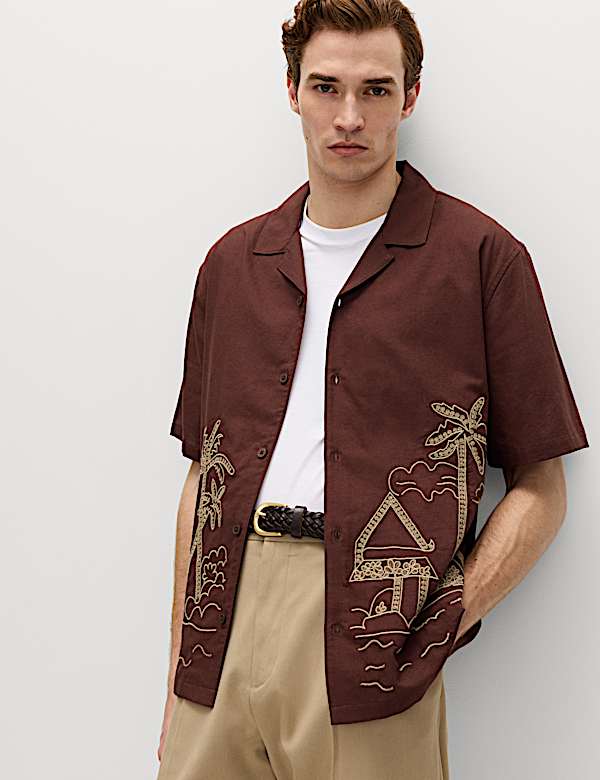 Regular Fit Embroidered Short Sleeve Shirt