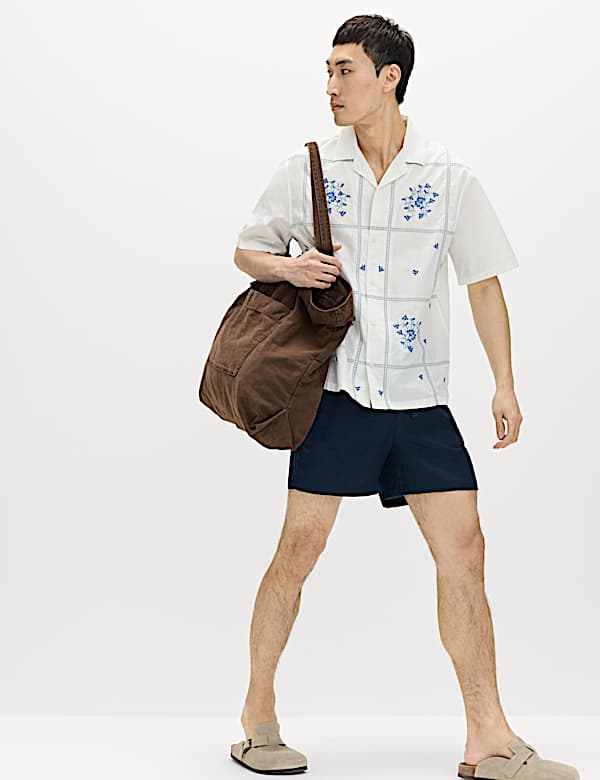 Relaxed Fit Pure Cotton Short Sleeve Shirt - US