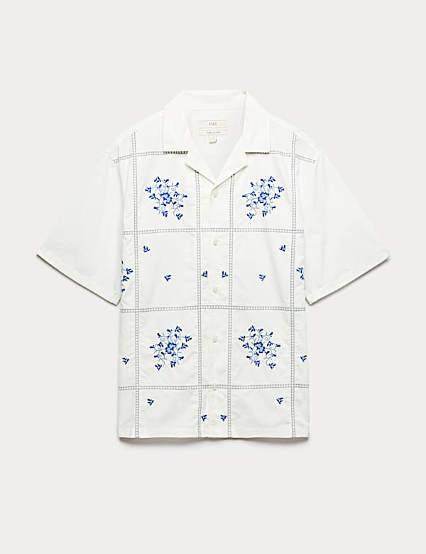 Relaxed Fit Pure Cotton Short Sleeve Shirt - US