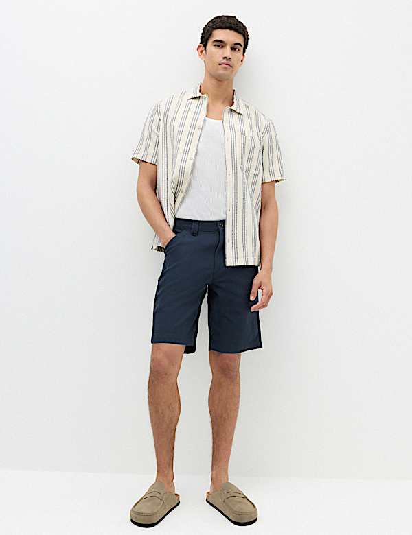 Pure Cotton Textured Short Sleeve Shirt