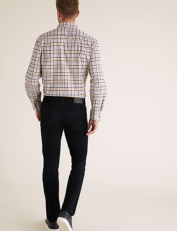 Regular Fit Brushed Cotton Checked Shirt