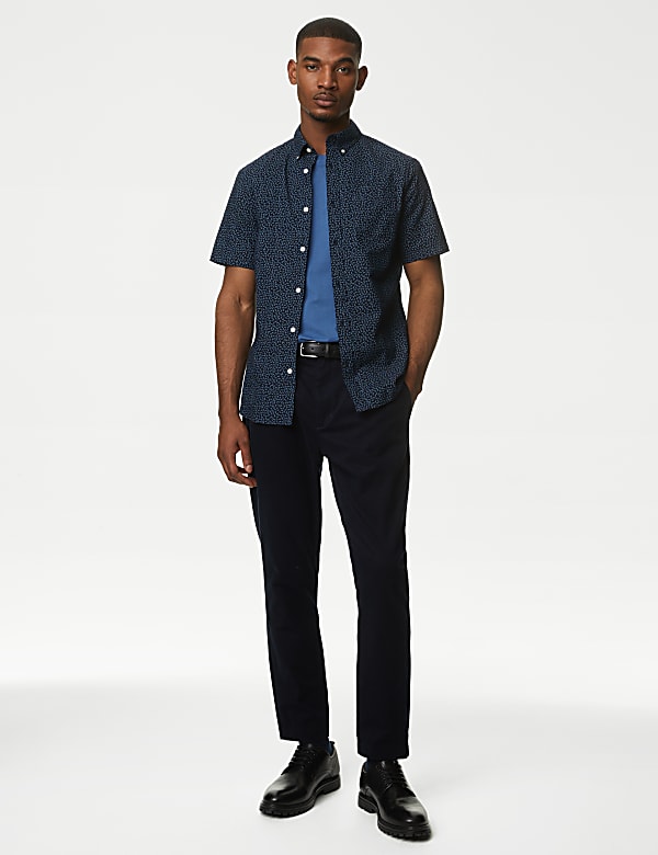 Easy Iron Pure Cotton Print Oxford Shirt