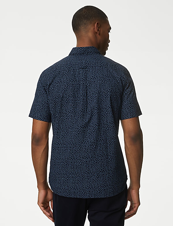 Easy Iron Pure Cotton Print Oxford Shirt