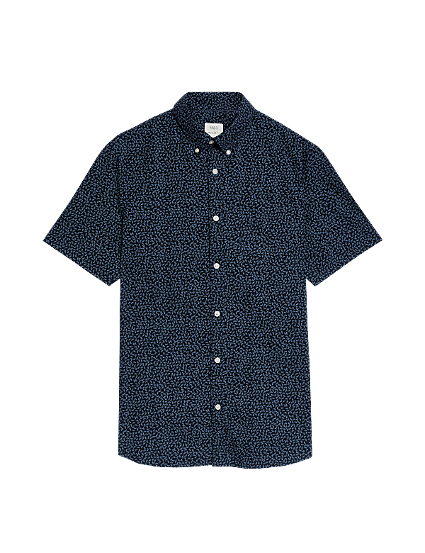 Easy Iron Pure Cotton Print Oxford Shirt