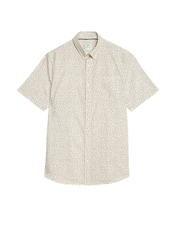 Easy Iron Pure Cotton Print Oxford Shirt