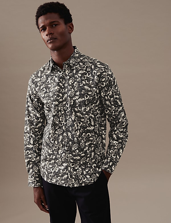 Cotton Rich Floral Shirt
