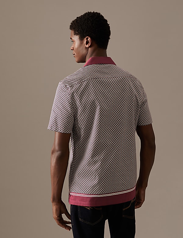 Cotton Rich Border Print Shirt
