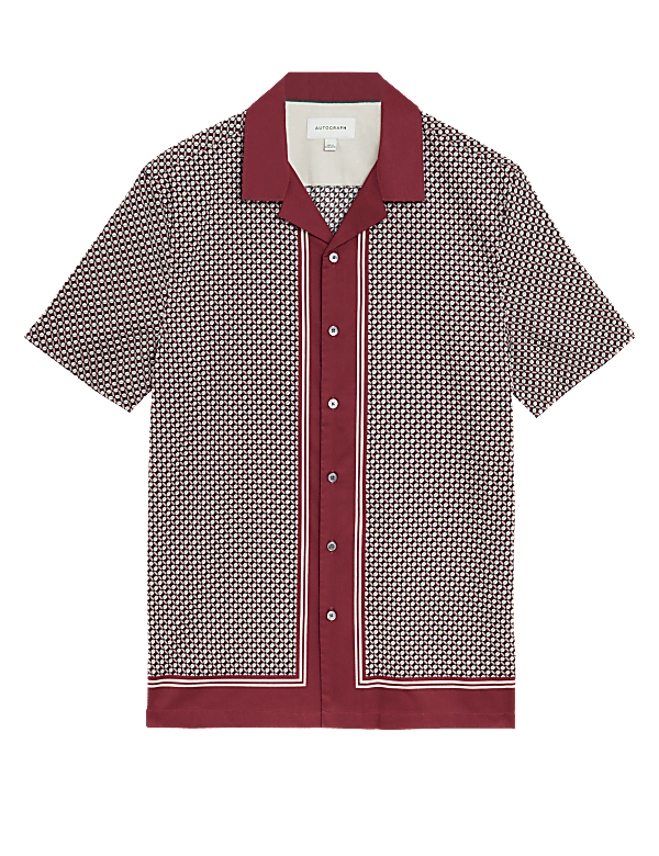 Cotton Rich Border Print Shirt