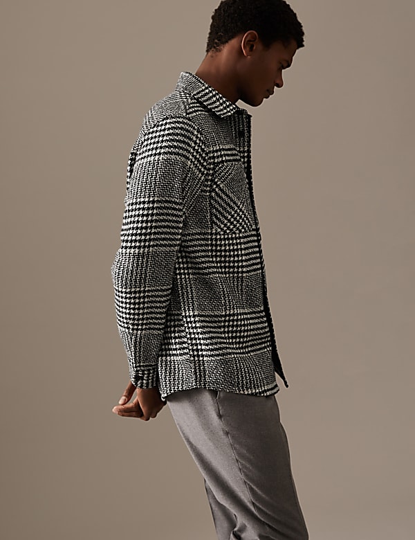 Check Overshirt with Wool