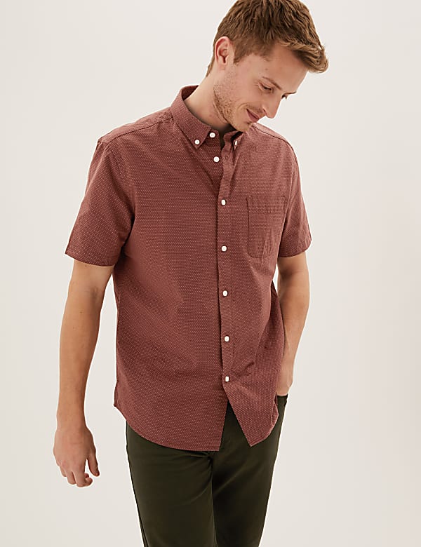 Easy Iron Pure Cotton Pindot Shirt