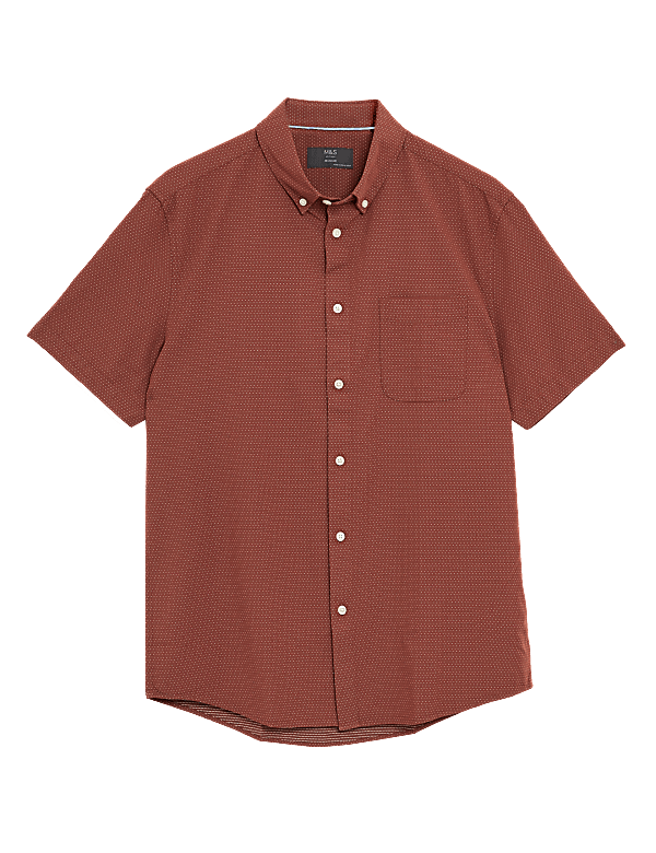 Easy Iron Pure Cotton Pindot Shirt