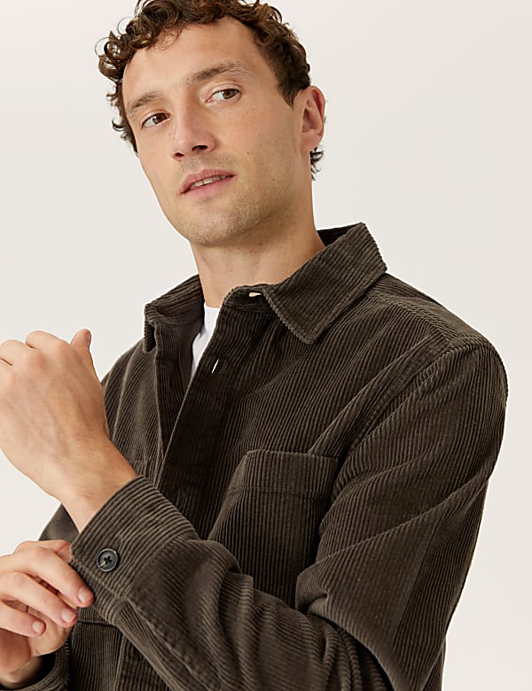 Pure Cotton Corduroy Overshirt