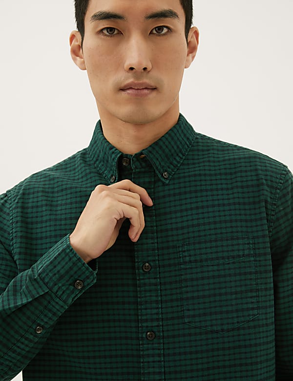Pure Cotton Check Oxford Shirt