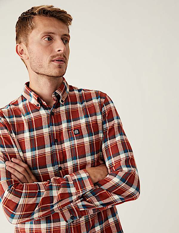 Flannel Brushed Cotton Check Shirt