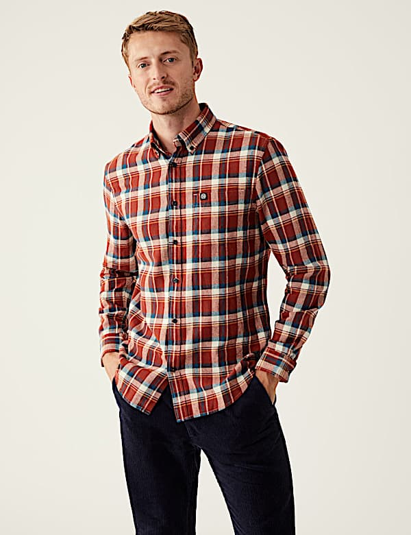 Flannel Brushed Cotton Check Shirt