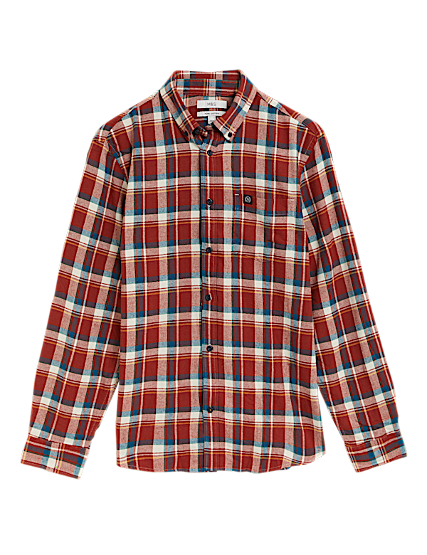 Flannel Brushed Cotton Check Shirt