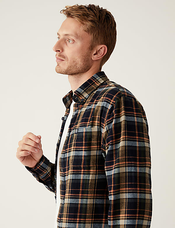 Flannel Brushed Cotton Check Shirt