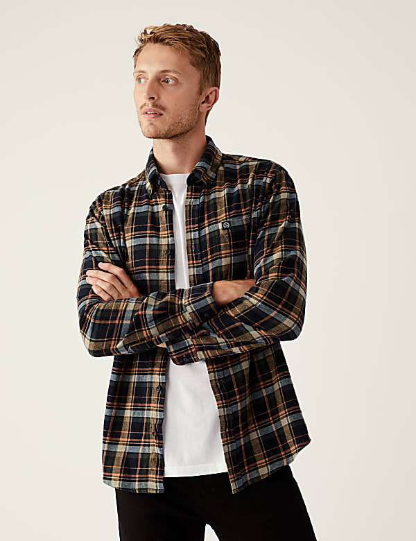 Flannel Brushed Cotton Check Shirt