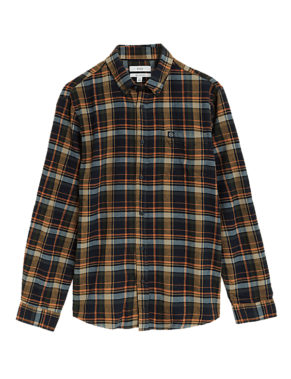 Flannel Brushed Cotton Check Shirt