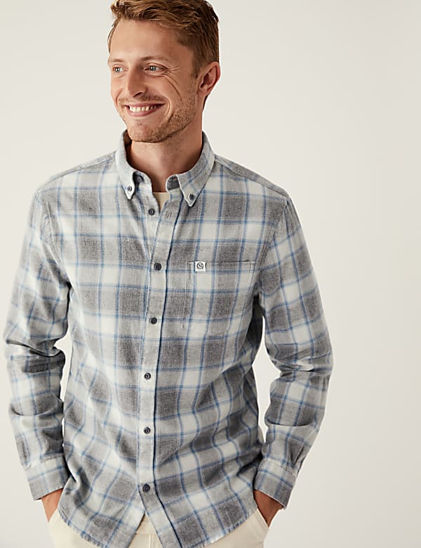 Flannel Brushed Cotton Check Shirt