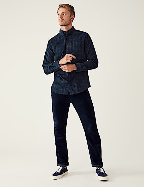 Pure Cotton Corduroy Check Shirt