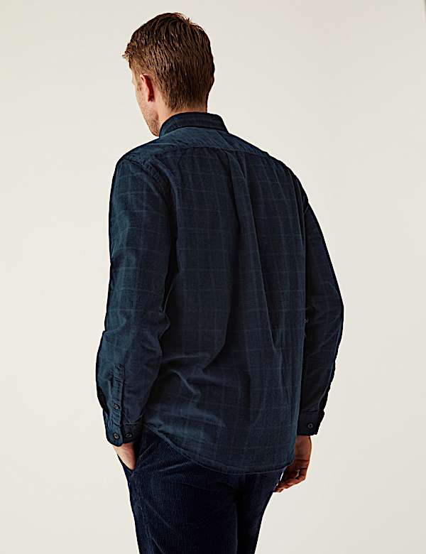 Pure Cotton Corduroy Check Shirt