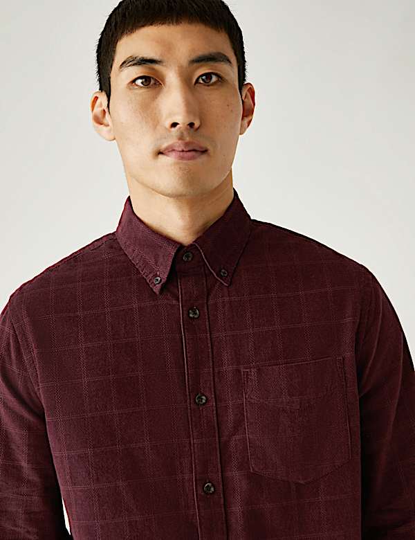 Pure Cotton Corduroy Check Shirt