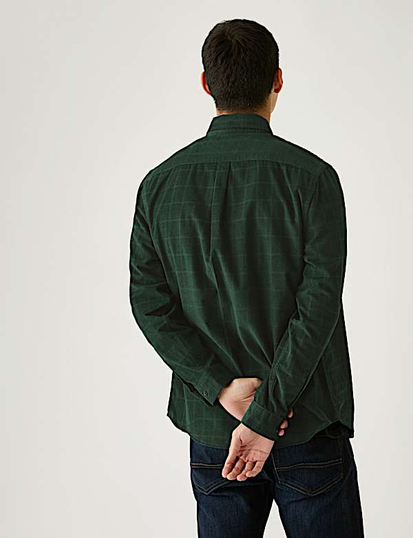Pure Cotton Corduroy Check Shirt