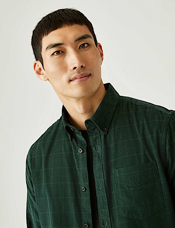 Pure Cotton Corduroy Check Shirt