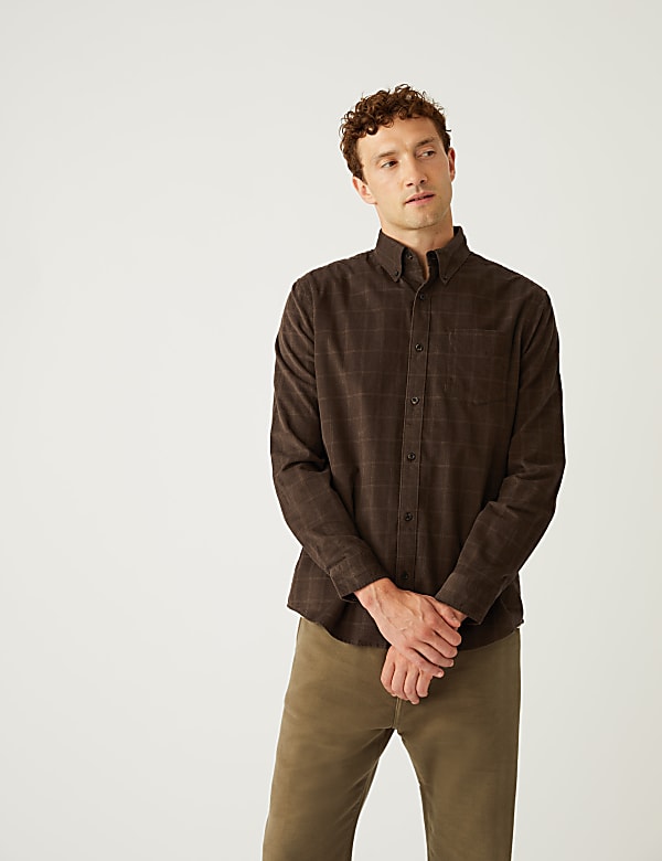 Pure Cotton Corduroy Check Shirt