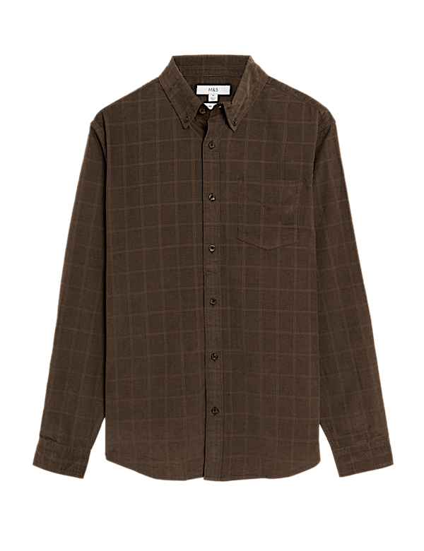 Pure Cotton Corduroy Check Shirt
