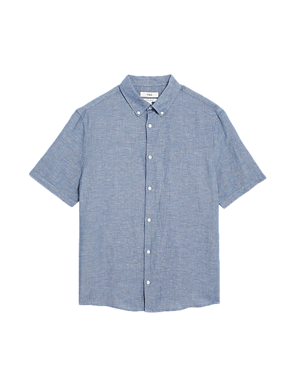 Linen Cotton Short Sleeve Shirt