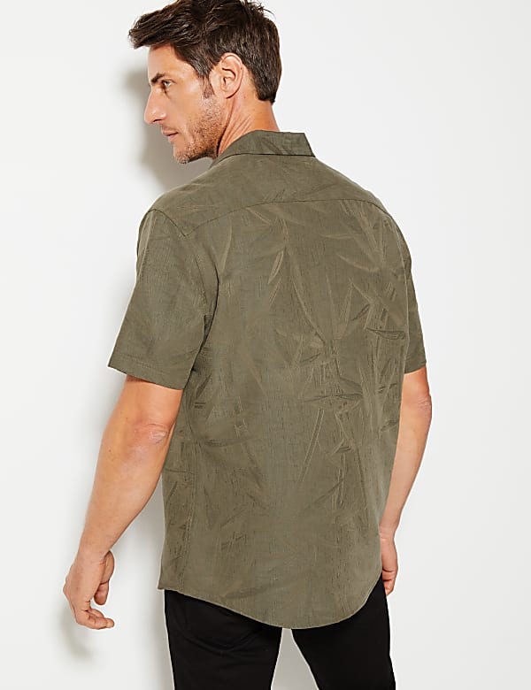 Bamboo Jacquard Short Sleeve Shirt