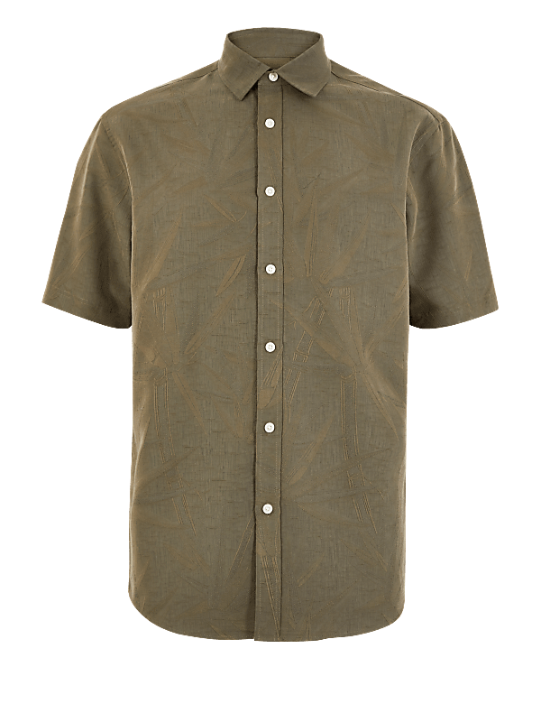 Bamboo Jacquard Short Sleeve Shirt
