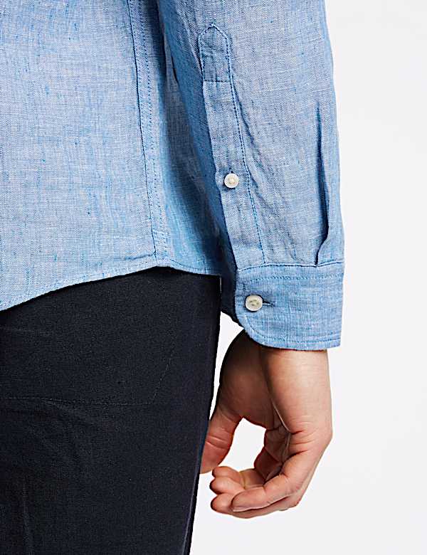 Pure Linen Shirt with Pocket
