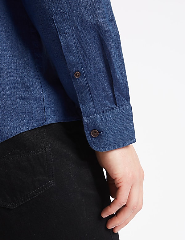 Pure Linen Shirt with Pocket