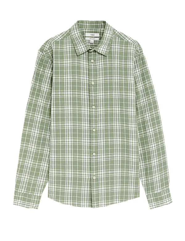 Linen Blend Check Shirt