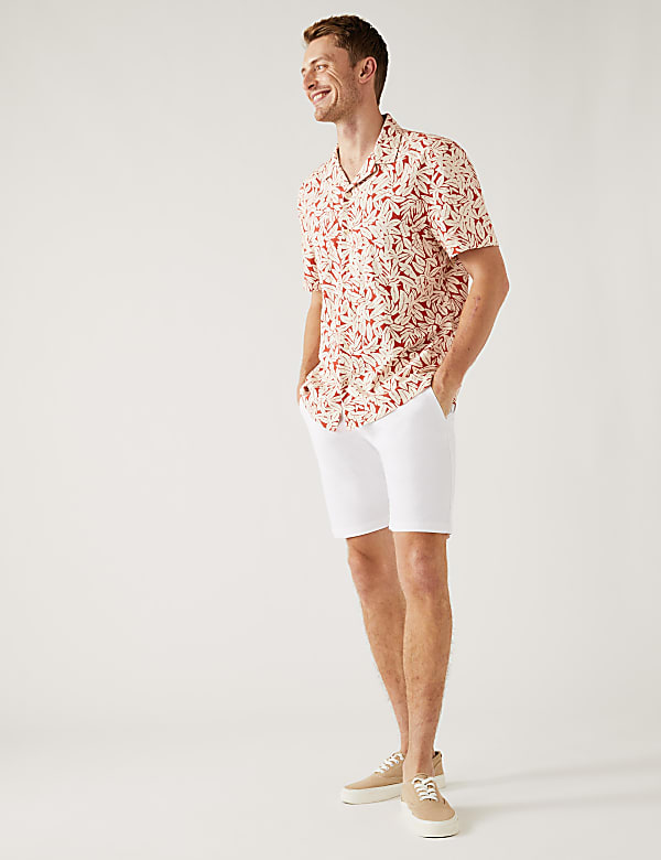 Linen Blend Leaf Print Shirt