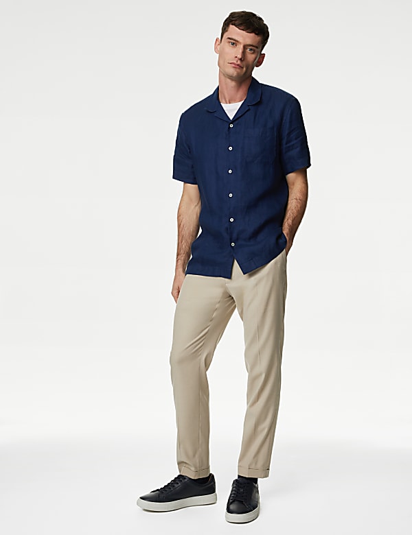 Pure Linen Cuban Collar Shirt