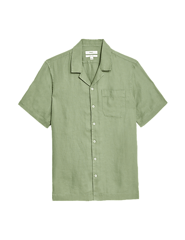 Pure Linen Cuban Collar Shirt