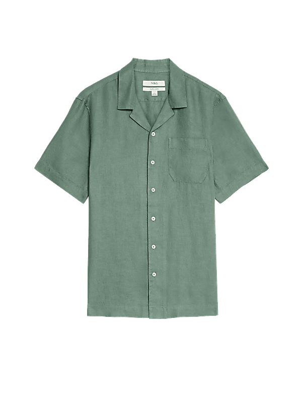 Pure Linen Cuban Collar Shirt