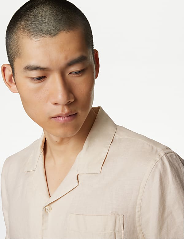 Pure Linen Cuban Collar Shirt