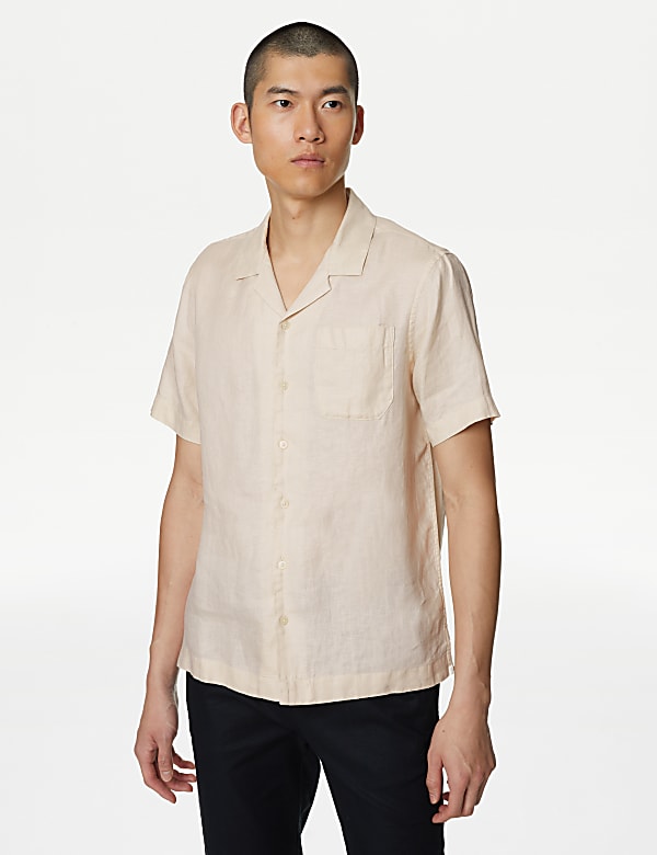 Pure Linen Cuban Collar Shirt