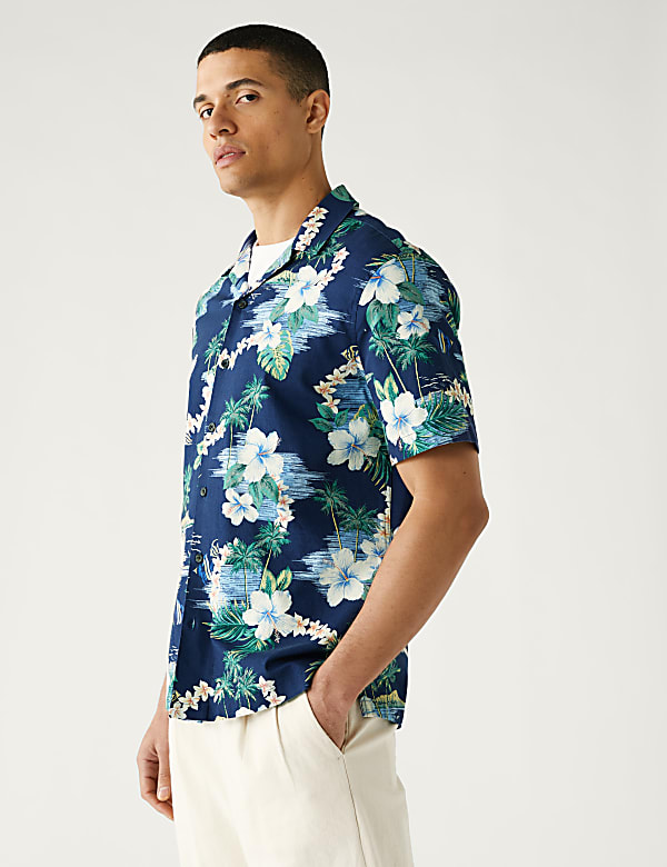 Pure Cotton Hawaiian Cuban Collar Shirt