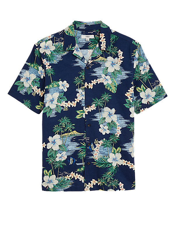 Pure Cotton Hawaiian Cuban Collar Shirt