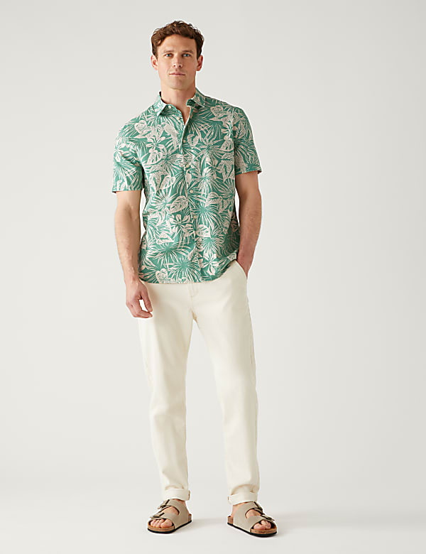 Pure Cotton Hawaiian Cuban Collar Shirt