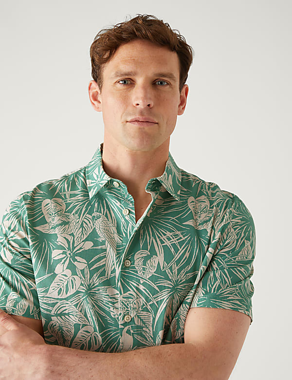 Pure Cotton Hawaiian Cuban Collar Shirt