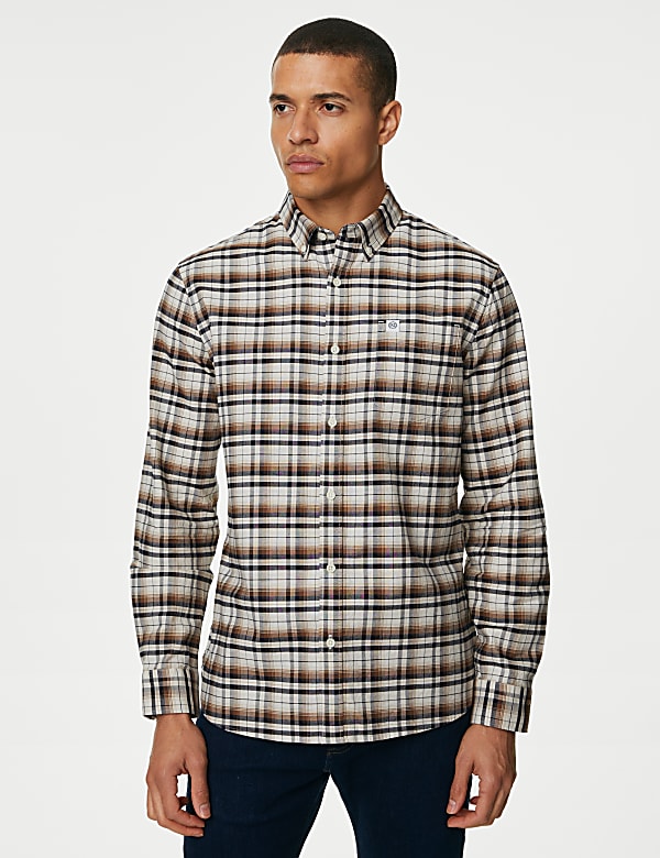 Easy Iron Pure Cotton Check Oxford Shirt