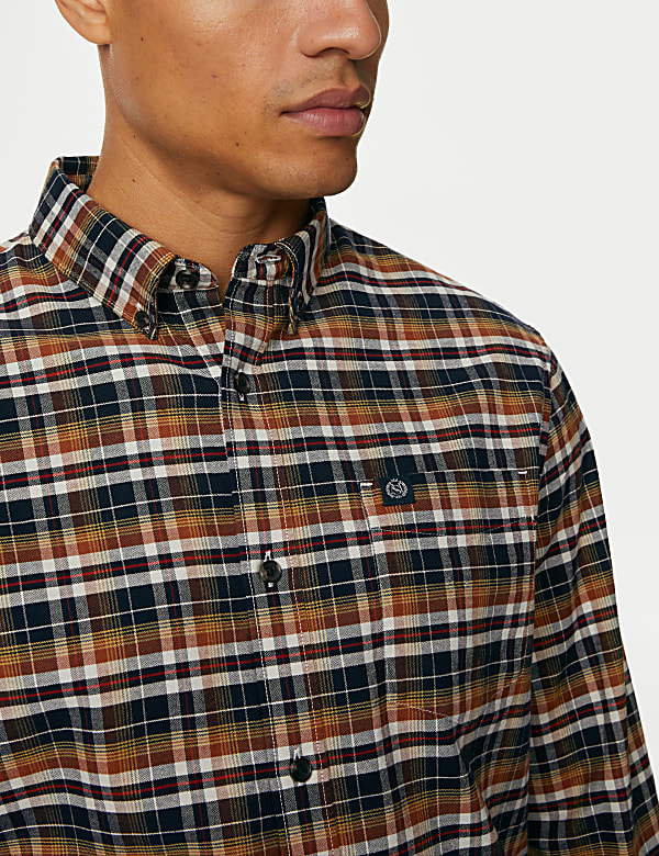 Easy Iron Pure Cotton Check Oxford Shirt